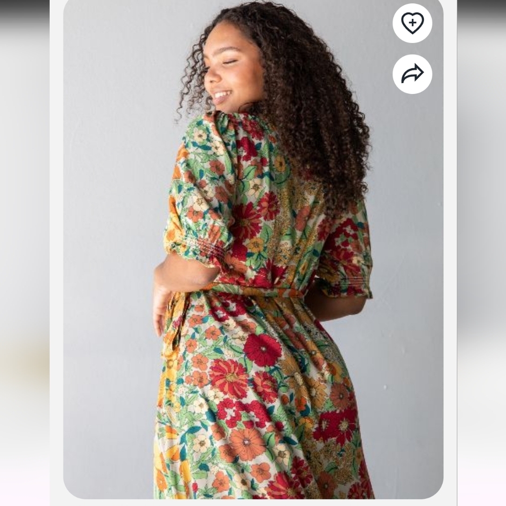 SOPHIA NATURAL LIFE MAXI FLORAL WRAP DRESS NWT SIZE MEDIUM - Picture 12 of 15